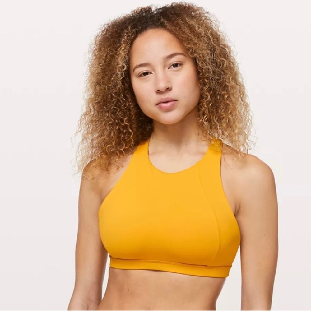 Lululemon Free To Be Serene Bra *High Neck Color: Honey Lemon Size 4